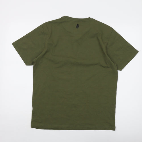 Grenade Mens Green Cotton T-Shirt Size L Crew Neck