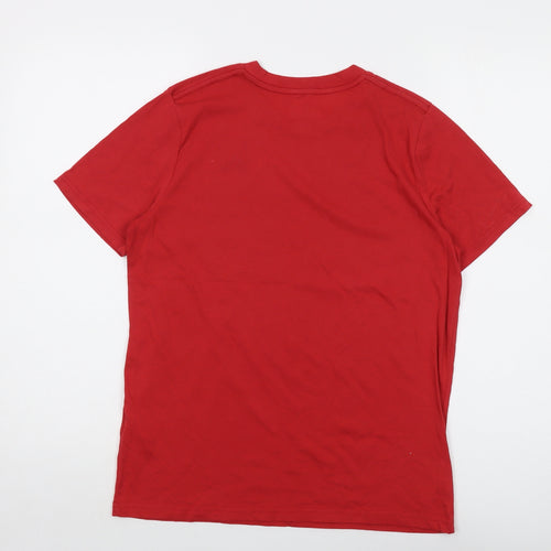 Abercrombie & Fitch Boys Red Cotton Basic T-Shirt Size 13-14 Years Crew Neck Pullover