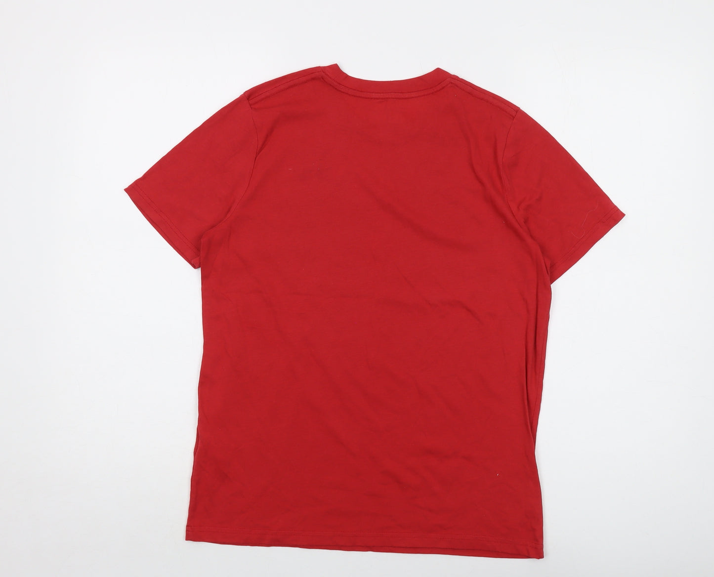 Abercrombie & Fitch Boys Red Cotton Basic T-Shirt Size 13-14 Years Crew Neck Pullover