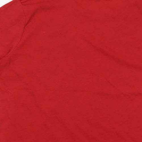 Abercrombie & Fitch Boys Red Cotton Basic T-Shirt Size 13-14 Years Crew Neck Pullover