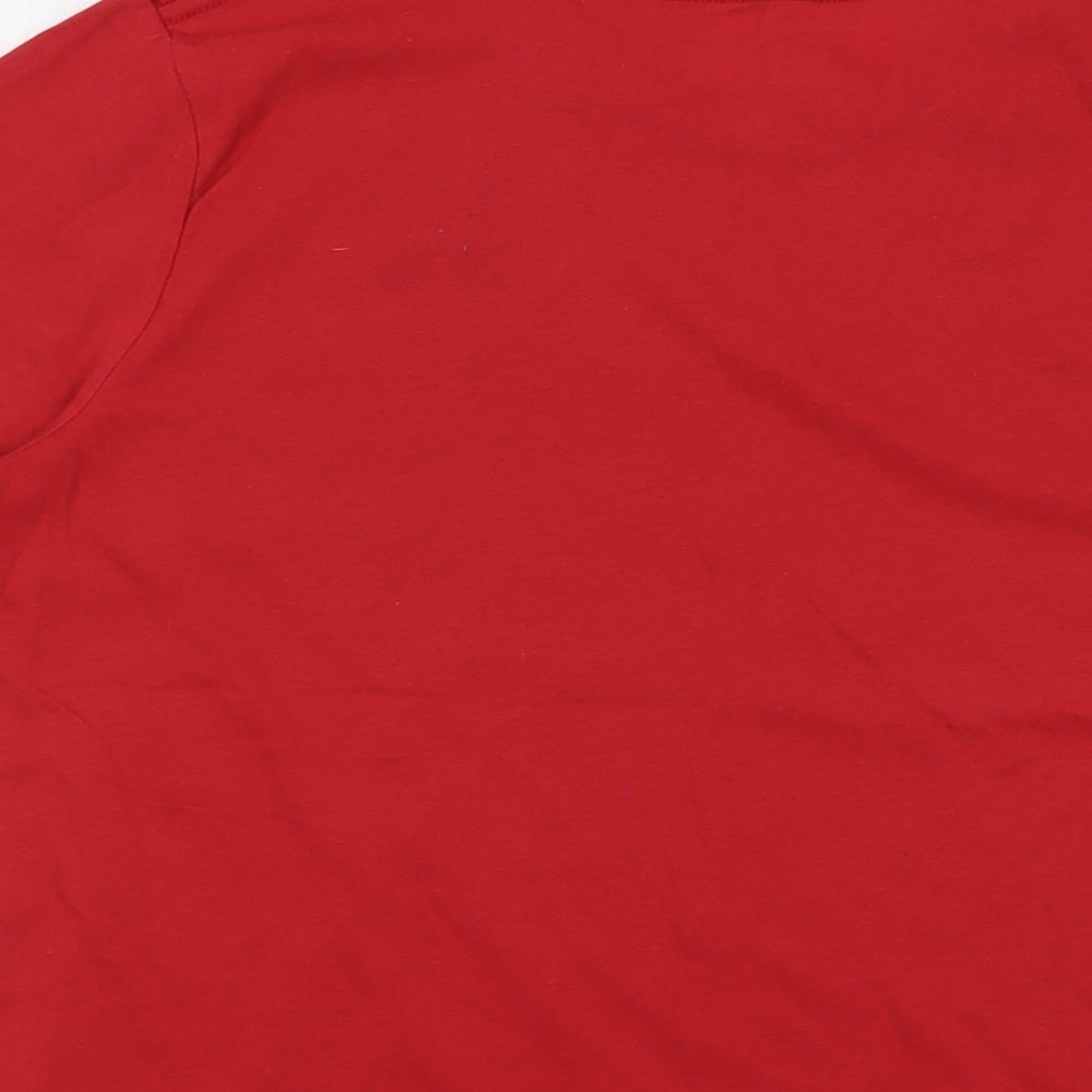 Abercrombie & Fitch Boys Red Cotton Basic T-Shirt Size 13-14 Years Crew Neck Pullover