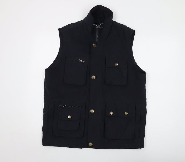 Mode Mile Mens Black Jacket Waistcoat Size M Zip
