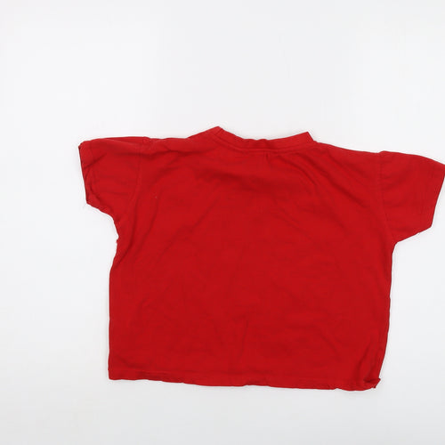 DM Merchandising Girls Red Cotton Basic T-Shirt Size 7-8 Years Crew Neck Pullover