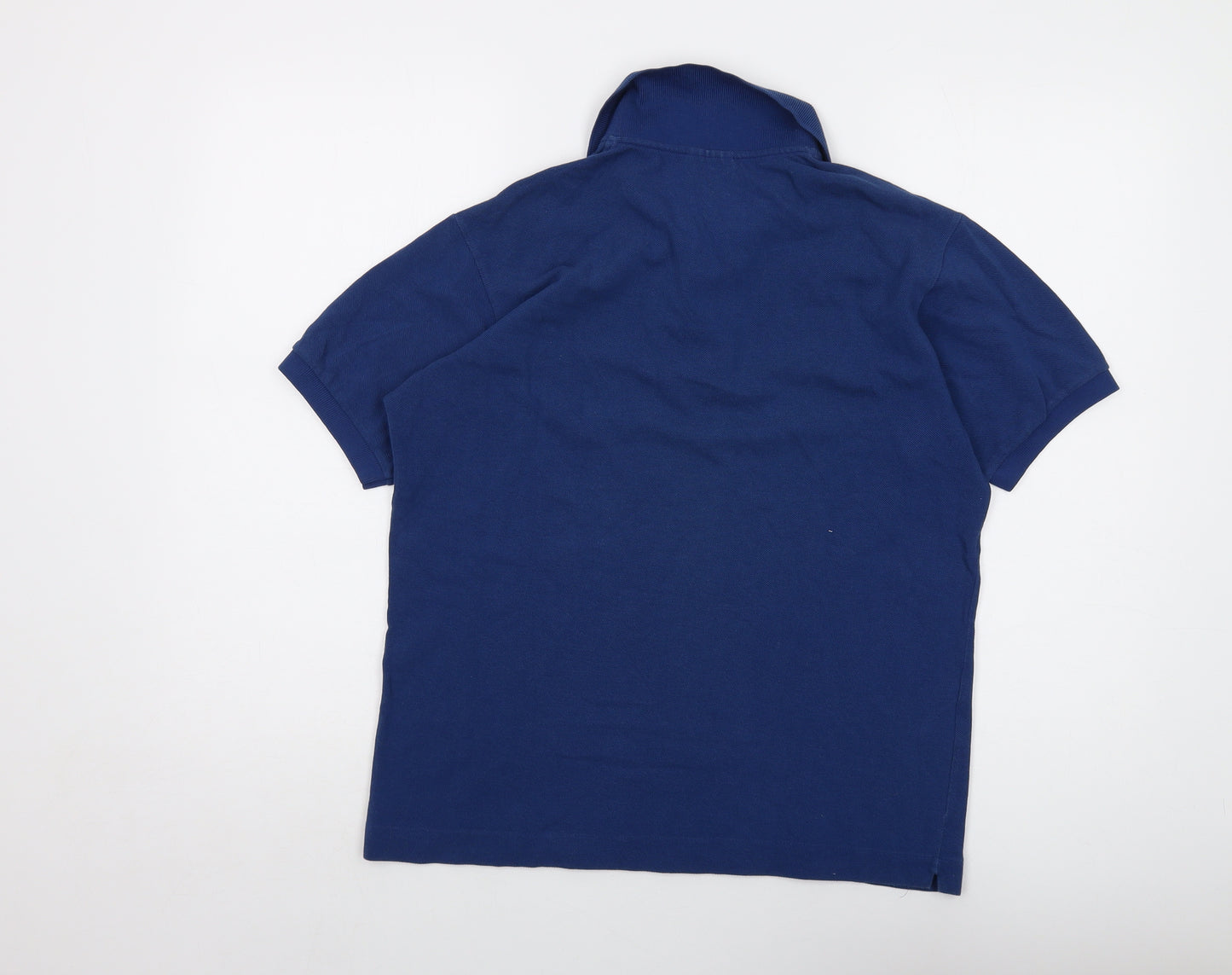 Lacoste Mens Blue Cotton Polo Size S Collared Button