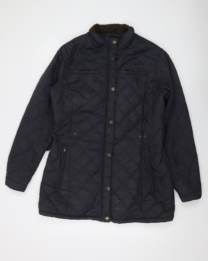 John Parlridge Womens Blue Quilted Jacket Size 16 Zip