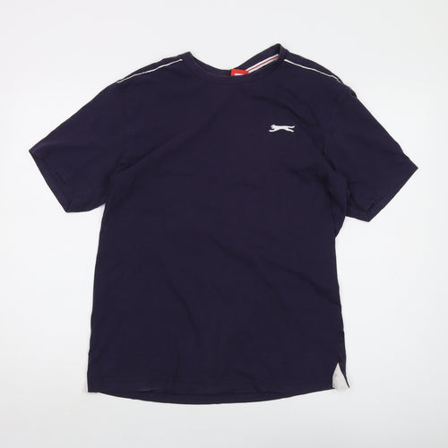 Slazenger Mens Blue Polyester T-Shirt Size M Crew Neck