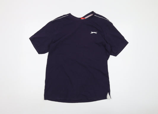 Slazenger Mens Blue Polyester T-Shirt Size M Crew Neck