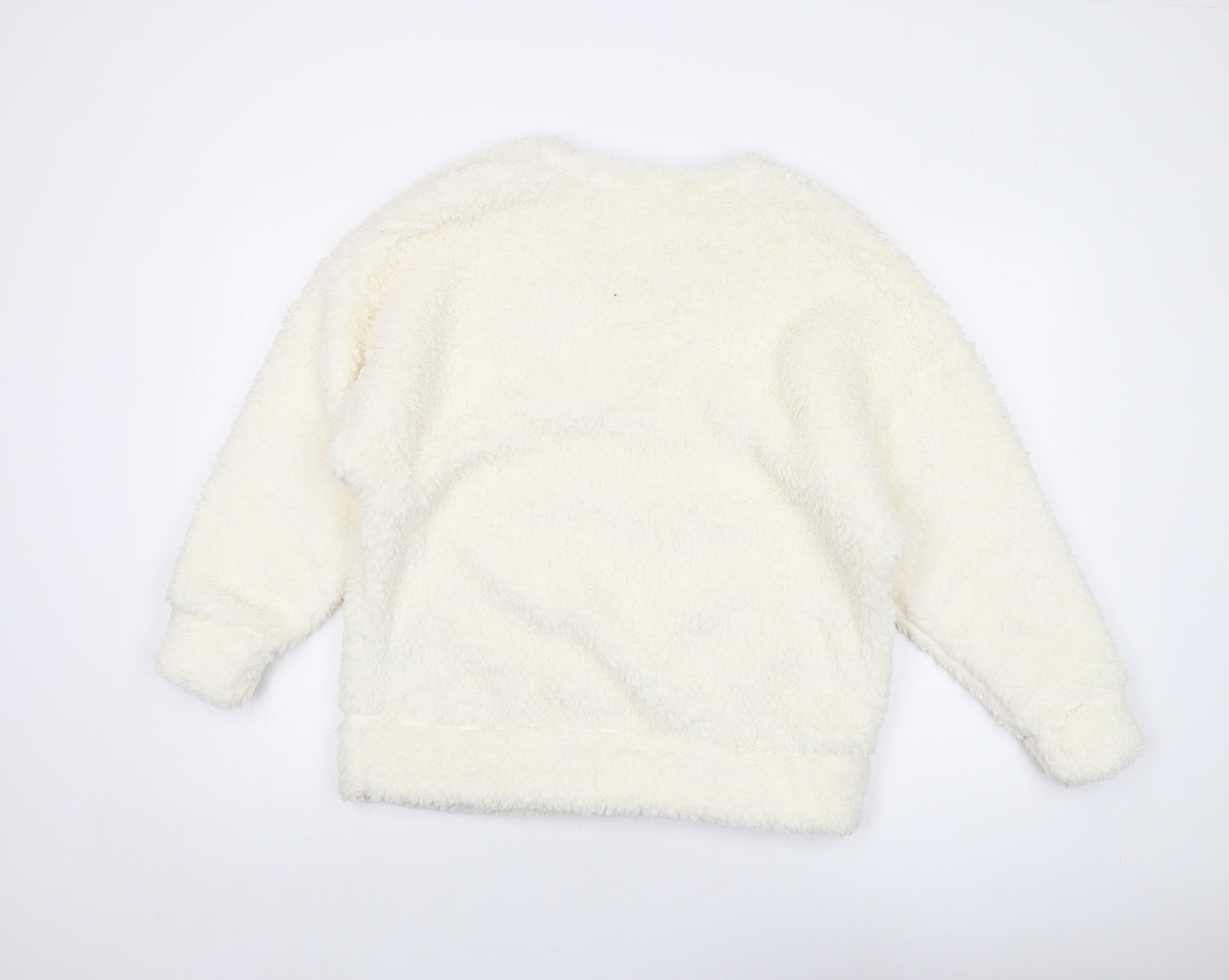 Marks and Spencer Womens Ivory Solid Polyester Top Pyjama Top Size 8