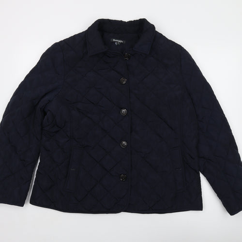 Bonmarché Womens Blue Quilted Jacket Size 20 Button