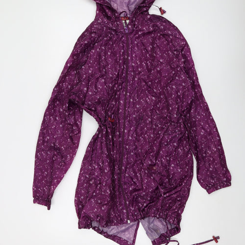 JBC Collection Womens Purple Geometric Parka Jacket Size S Zip