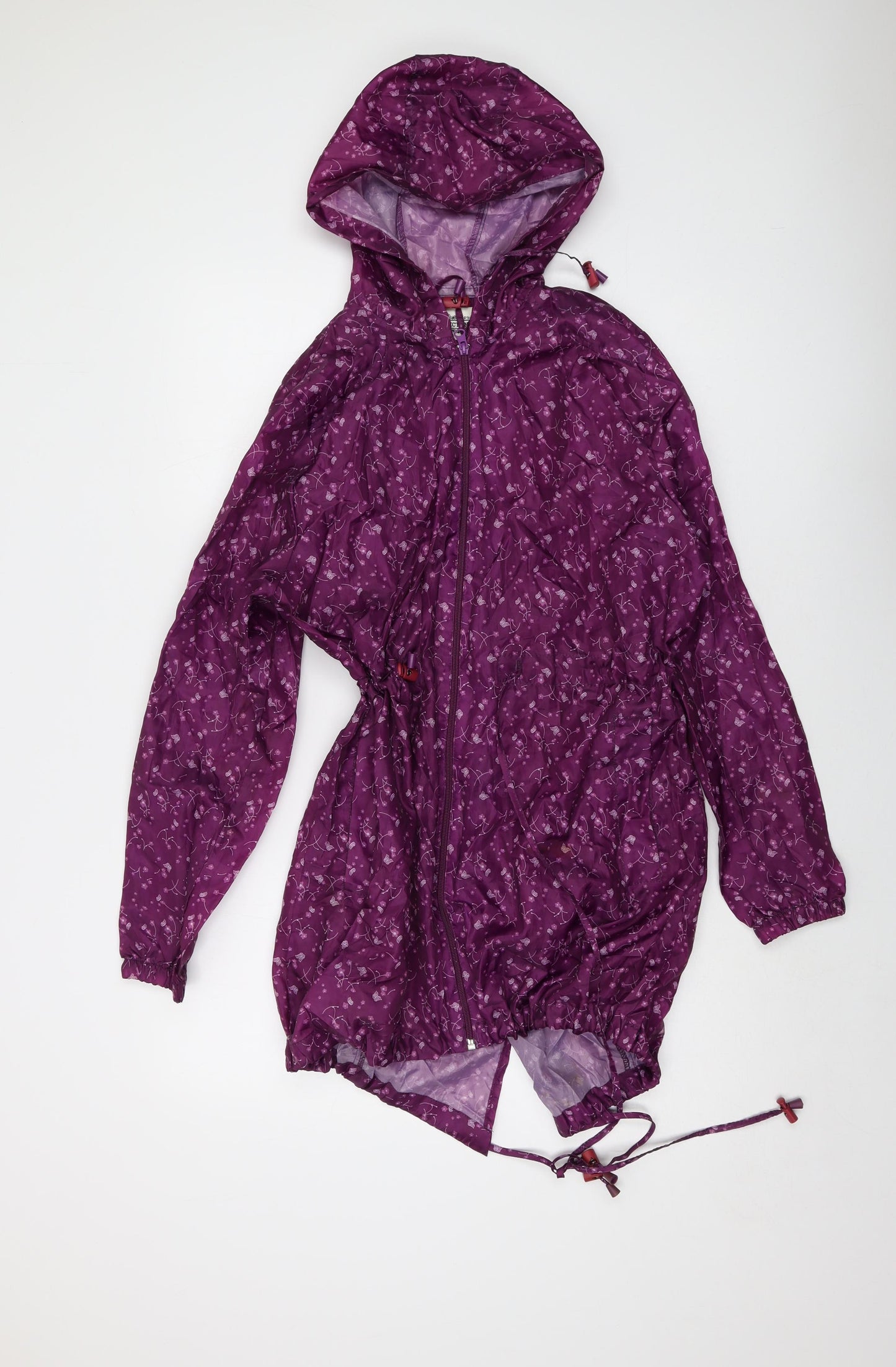 JBC Collection Womens Purple Geometric Parka Jacket Size S Zip