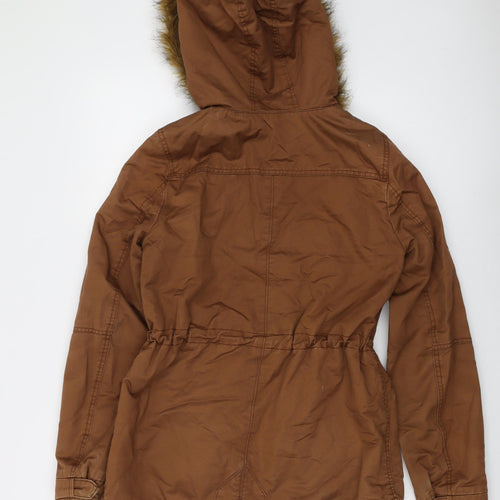 H&M Womens Brown Parka Jacket Size 8 Zip