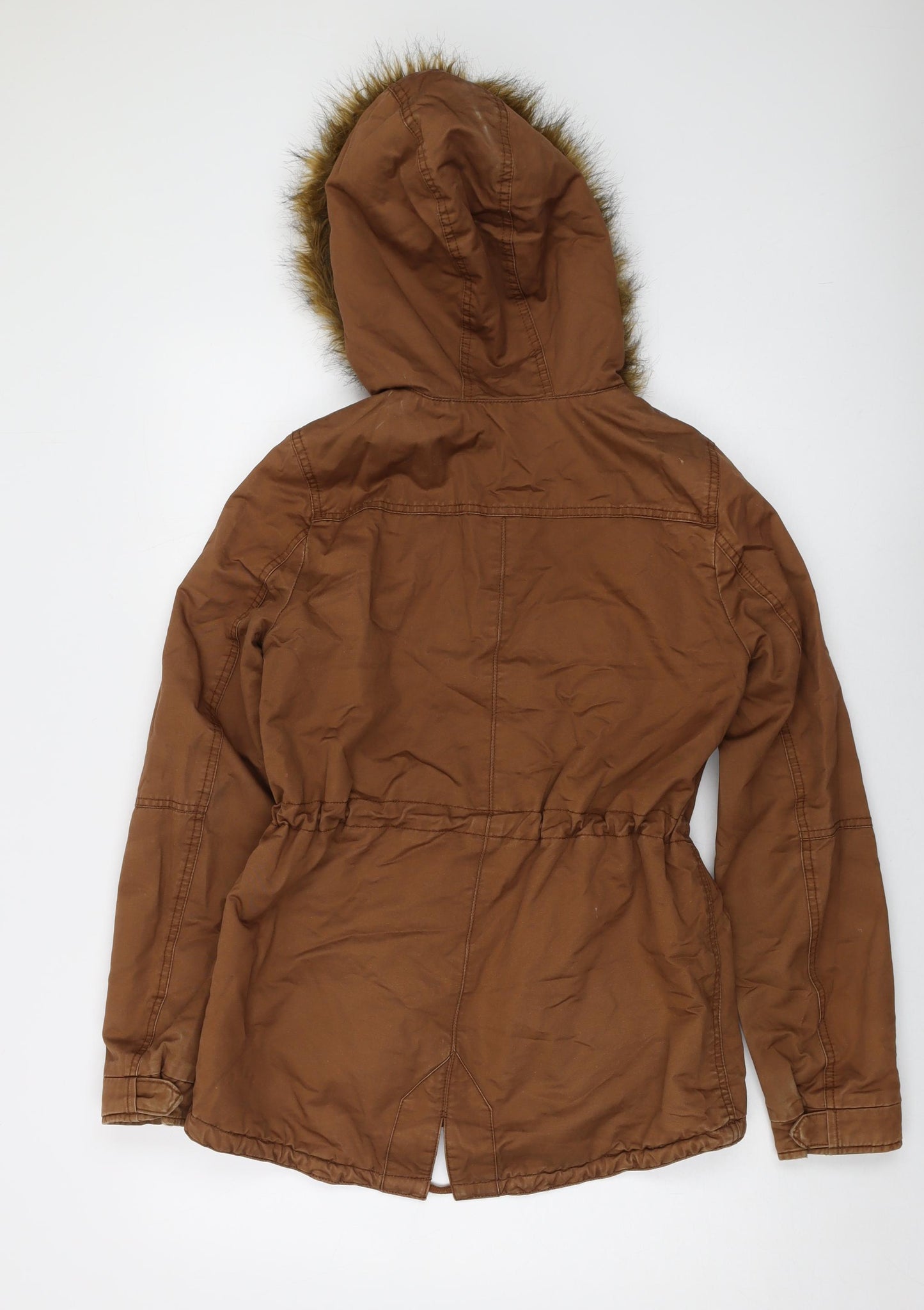 H&M Womens Brown Parka Jacket Size 8 Zip