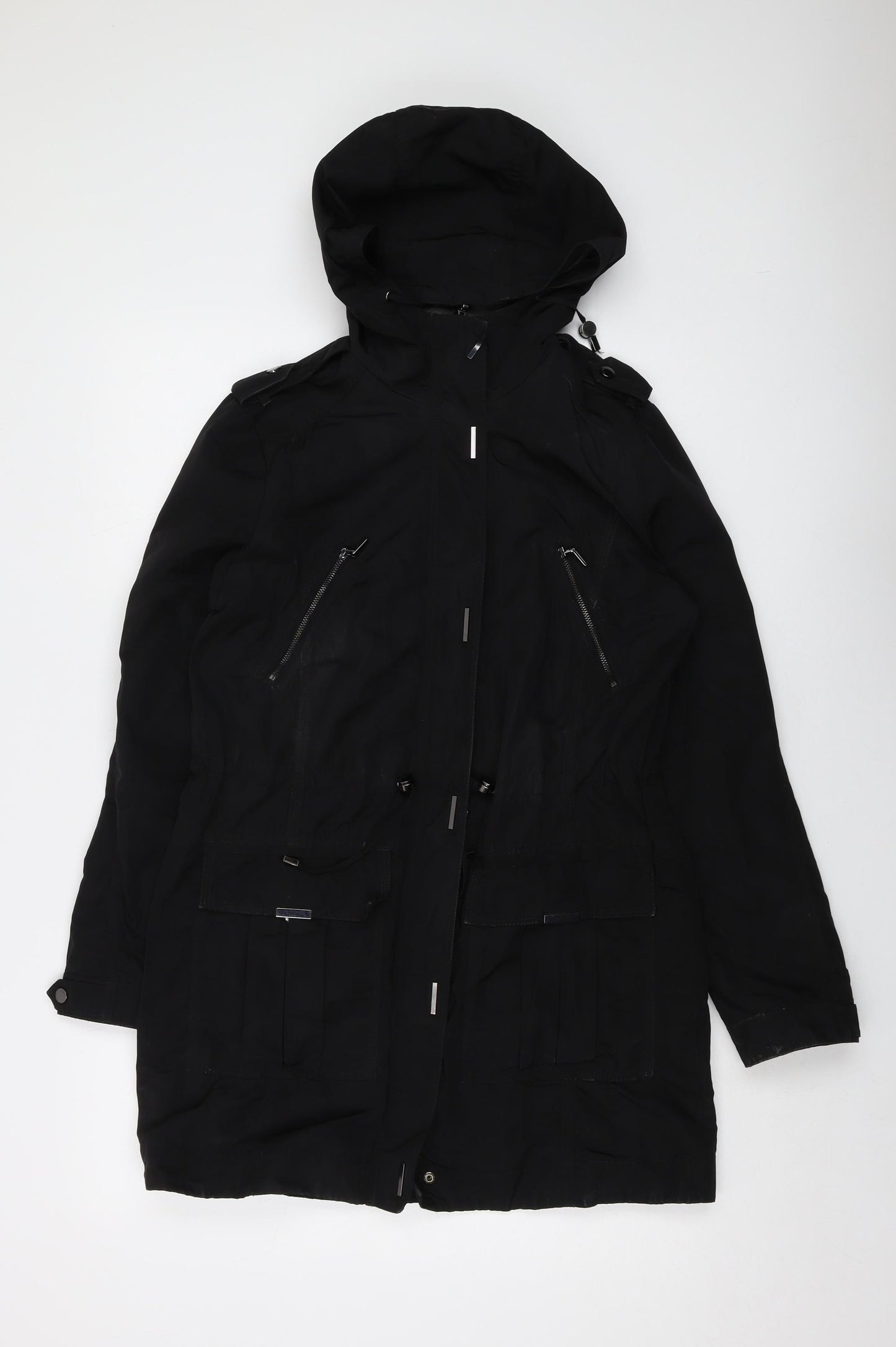 Autograph Womens Black Parka Jacket Size 10 Zip