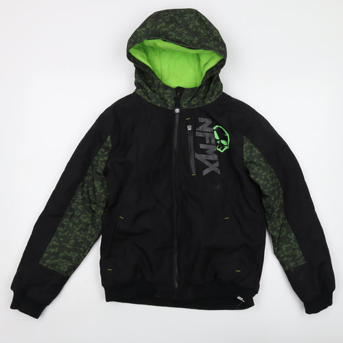 No Fear Boys Black Jacket Size 13 Years Zip