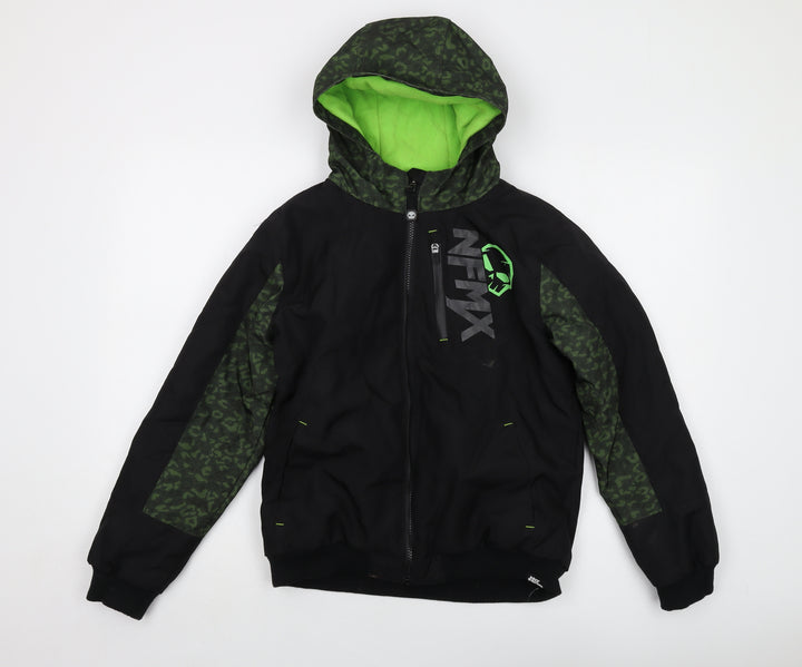 No Fear Boys Black Jacket Size 13 Years Zip
