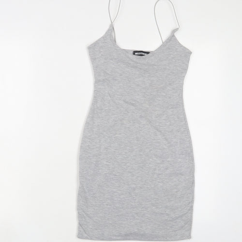 MissEmpire Womens Grey Viscose Bodycon Size S Scoop Neck Pullover