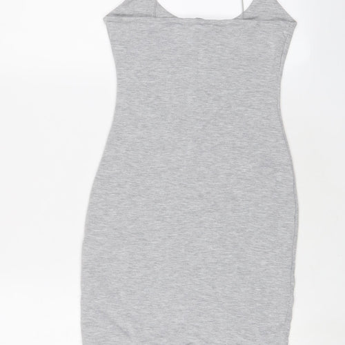 MissEmpire Womens Grey Viscose Bodycon Size S Scoop Neck Pullover