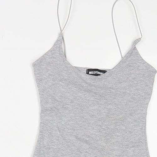 MissEmpire Womens Grey Viscose Bodycon Size S Scoop Neck Pullover