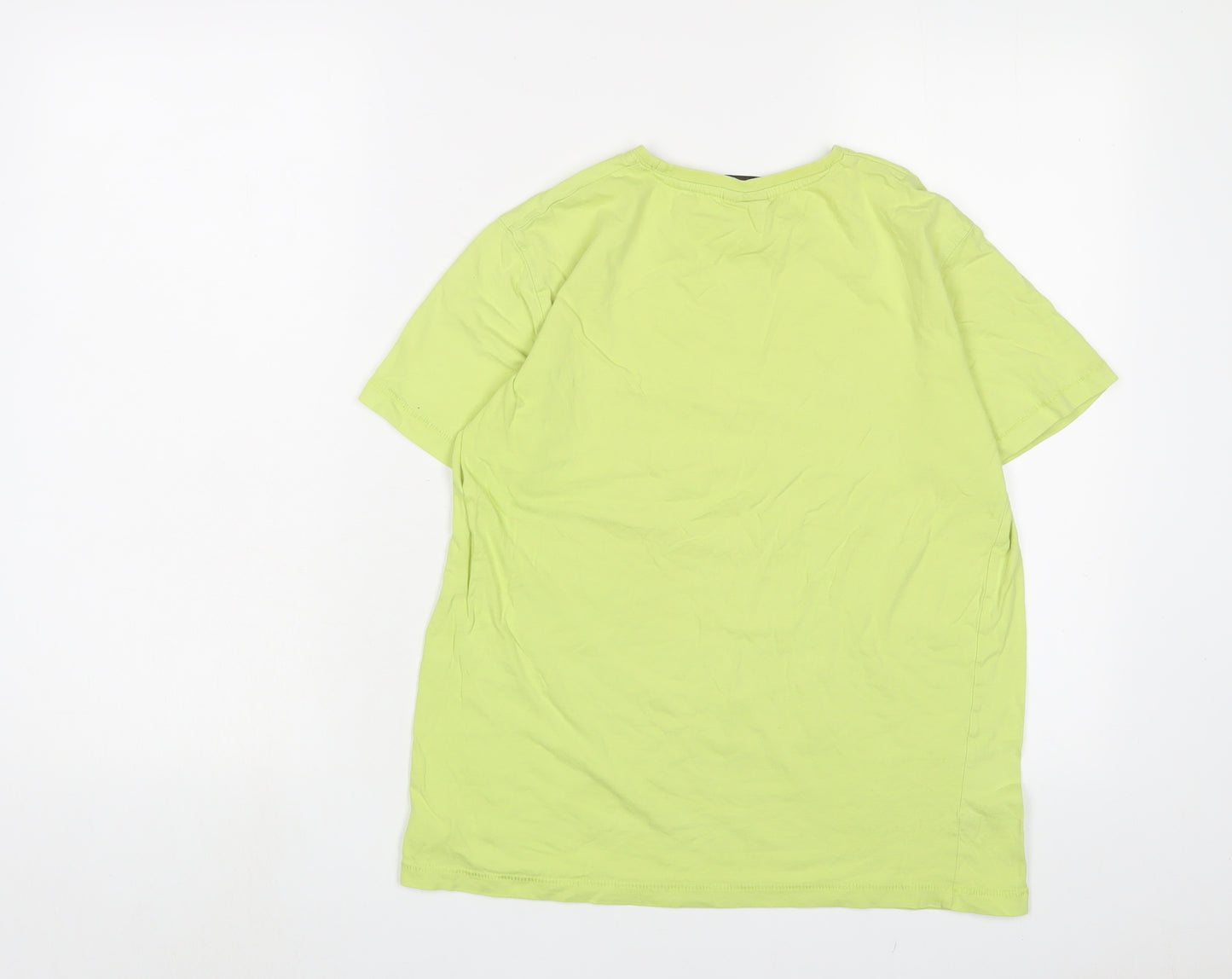 NEXT Boys Green Cotton Basic T-Shirt Size 12 Years Crew Neck Pullover