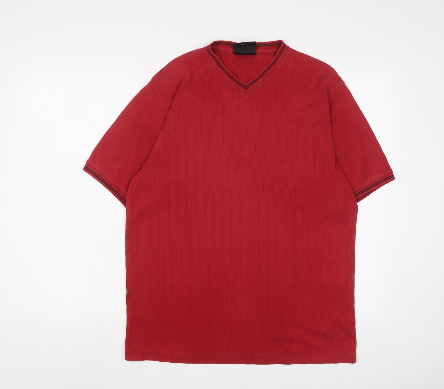 NEXT Mens Red Cotton T-Shirt Size M V-Neck