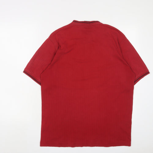 NEXT Mens Red Cotton T-Shirt Size M V-Neck