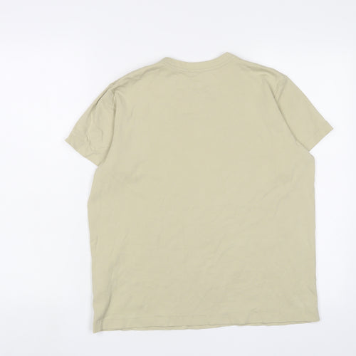 Uniqlo Womens Beige Cotton Basic T-Shirt Size L Crew Neck