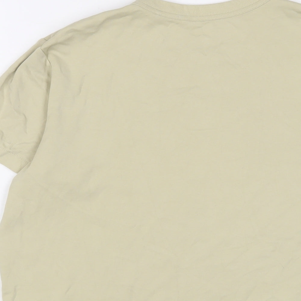 Uniqlo Womens Beige Cotton Basic T-Shirt Size L Crew Neck