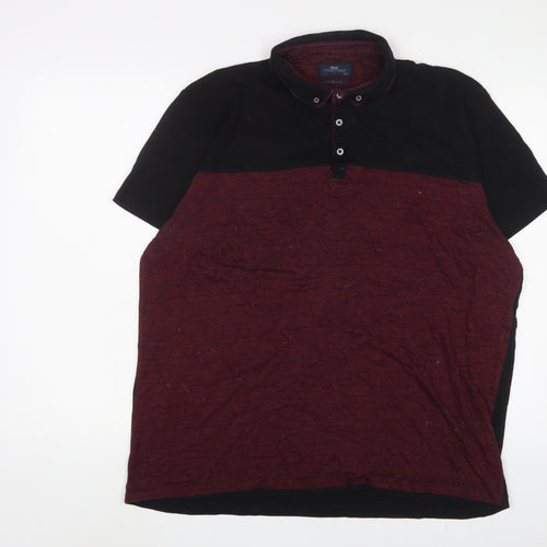 NEXT Mens Red Cotton Polo Size 2XL Collared Button - Logo, Embroidered