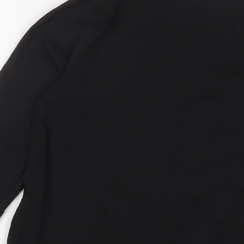 Missguided Womens Black Cotton Basic T-Shirt Size 10 V-Neck