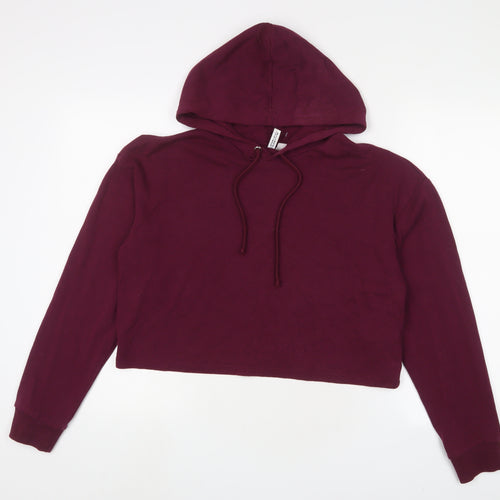 H&M Womens Red Cotton Pullover Hoodie Size M Pullover