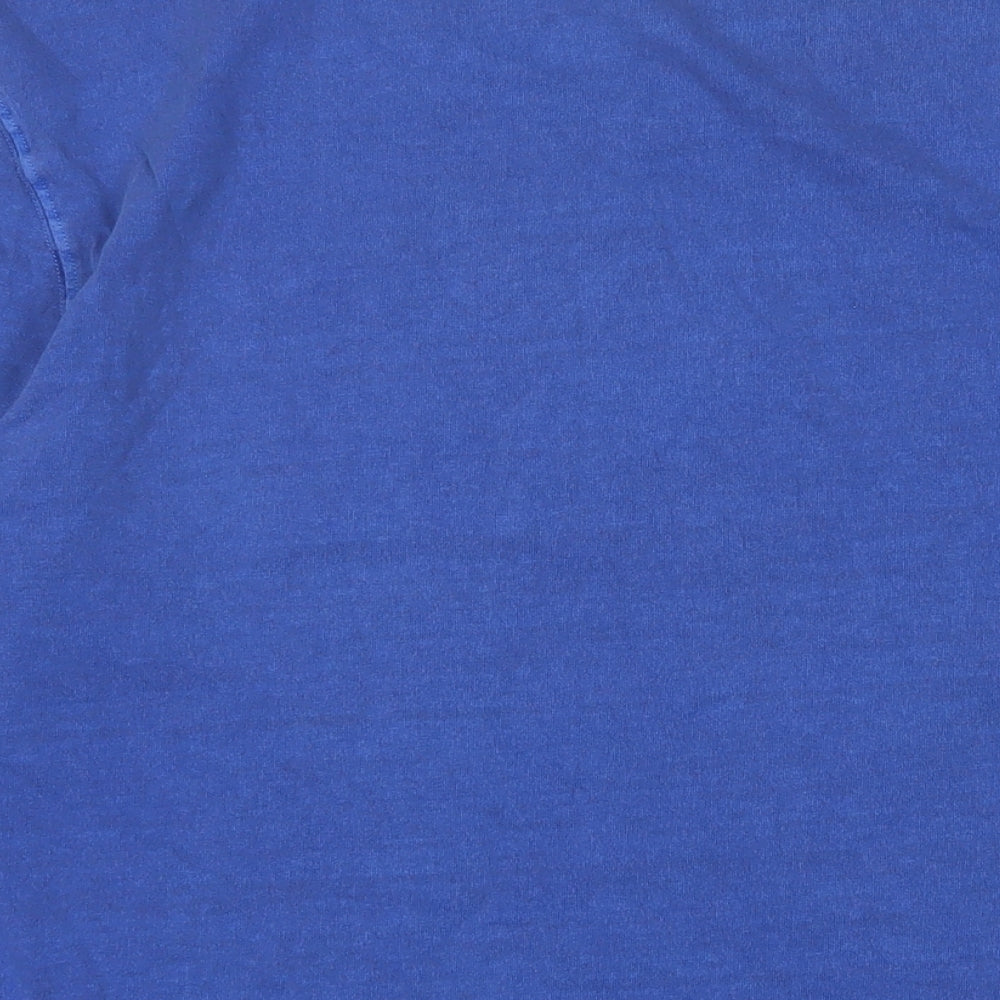 Marks and Spencer Mens Blue Cotton T-Shirt Size L Crew Neck