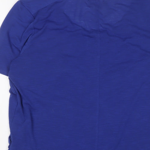 New Look Womens Blue Polyester Basic T-Shirt Size 14 Crew Neck