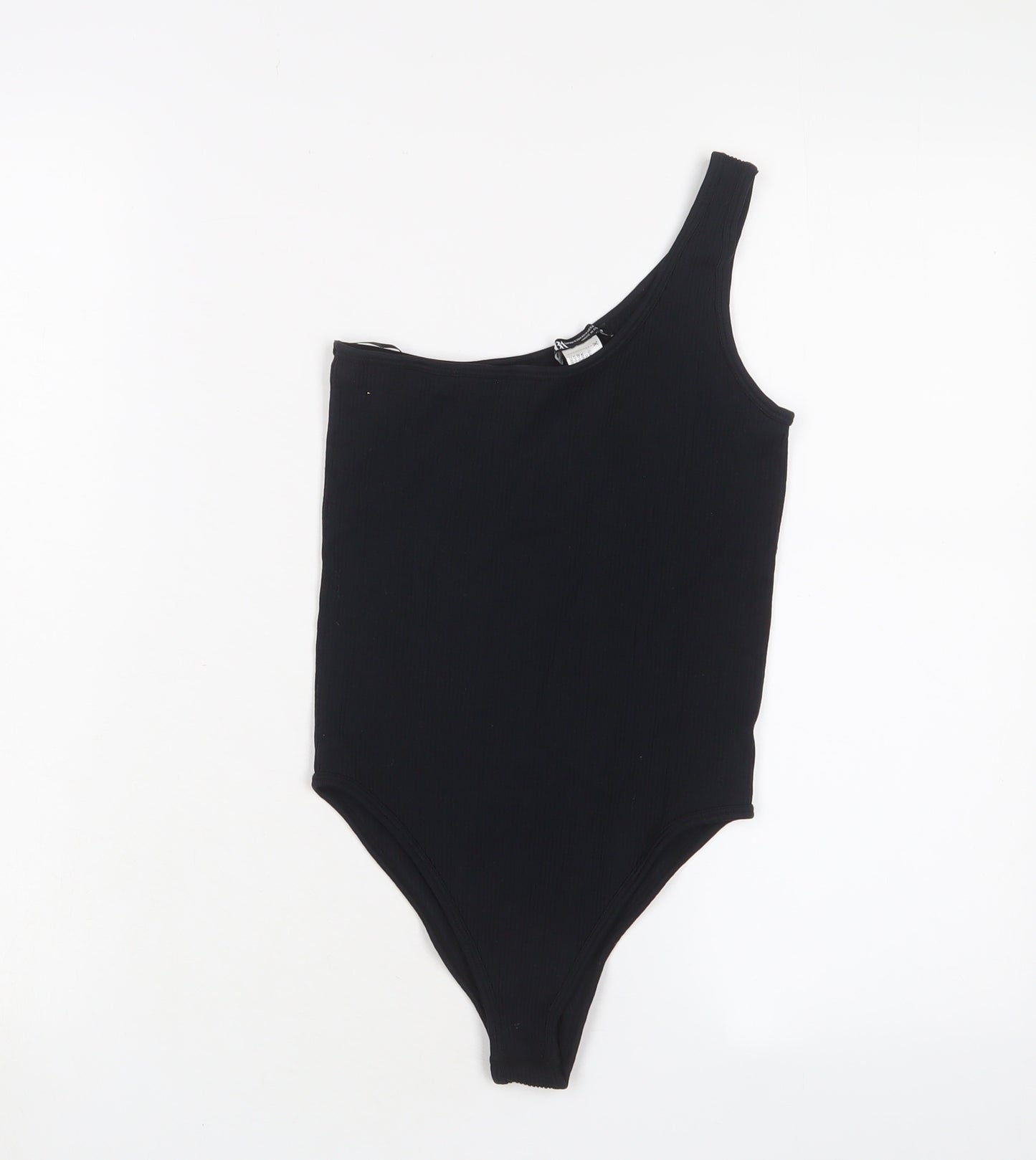 Zara Womens Black Nylon Bodysuit One-Piece Size XS Snap