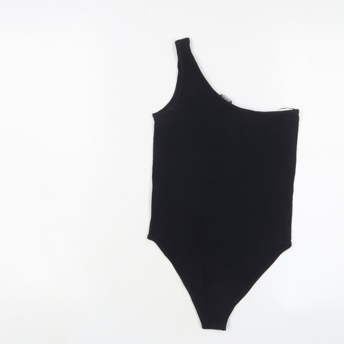 Zara Womens Black Nylon Bodysuit One-Piece Size XS Snap