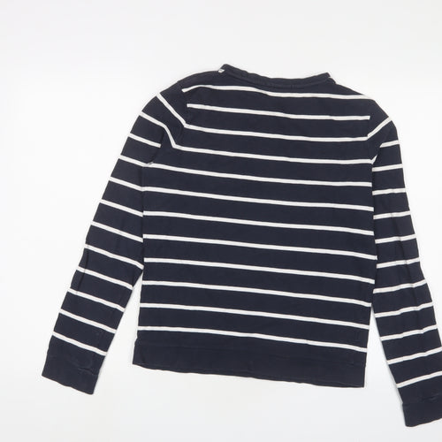 FOREVER 21 Mens Blue Striped Cotton Pullover Sweatshirt Size M