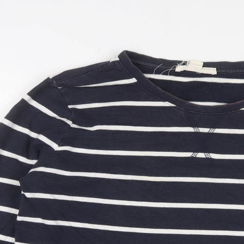 FOREVER 21 Mens Blue Striped Cotton Pullover Sweatshirt Size M