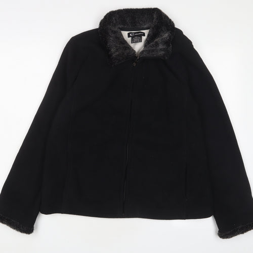 E Studio Womens Black Jacket Size L Zip