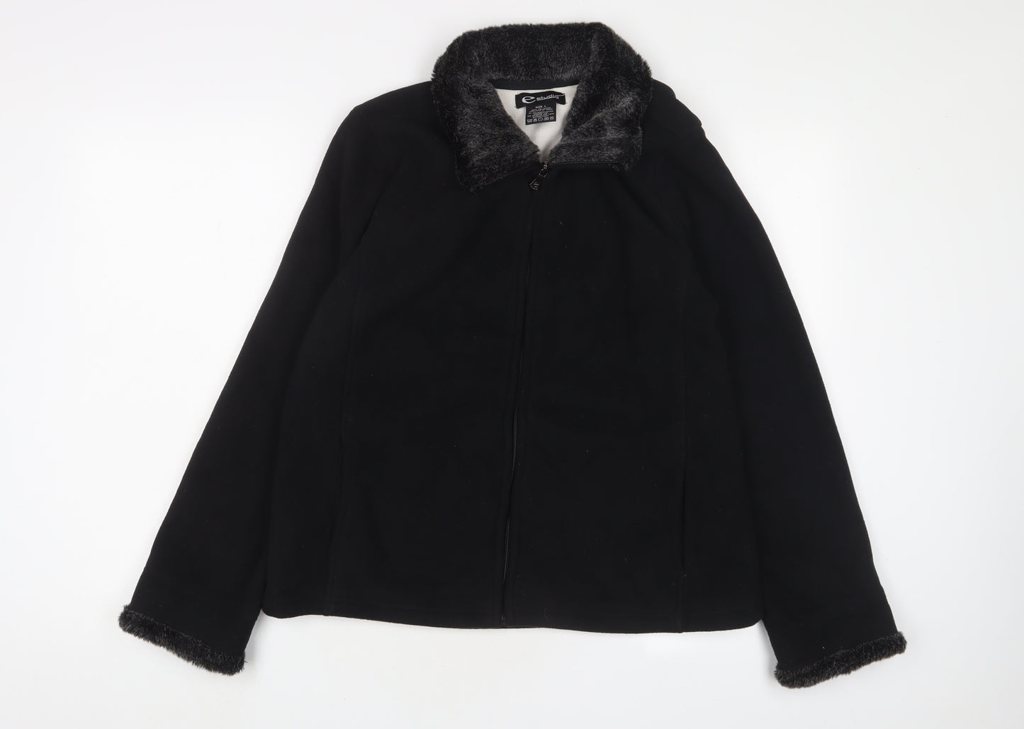 E Studio Womens Black Jacket Size L Zip