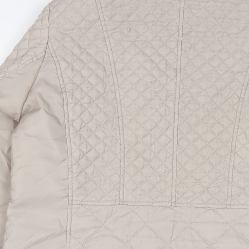 Marks and Spencer Womens Beige Quilted Jacket Size 14 Zip