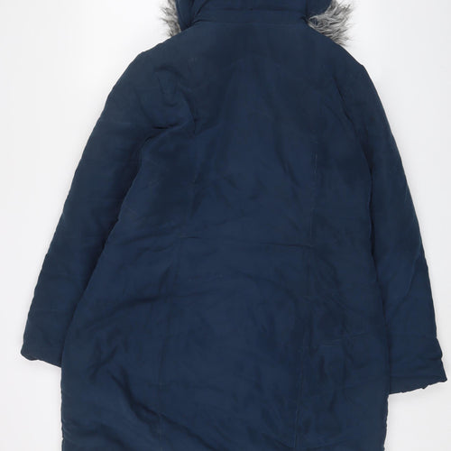 Roman Womens Blue Parka Coat Size 16 Zip