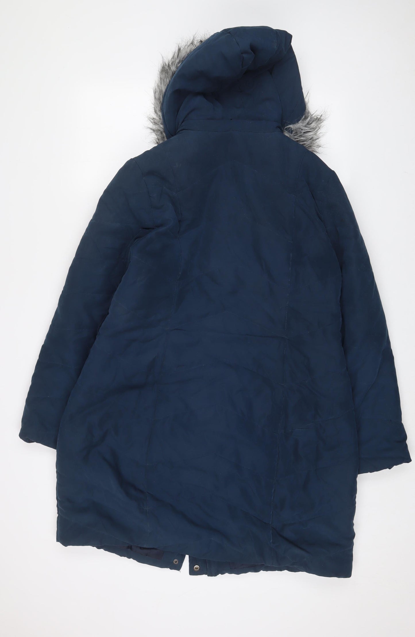 Roman Womens Blue Parka Coat Size 16 Zip