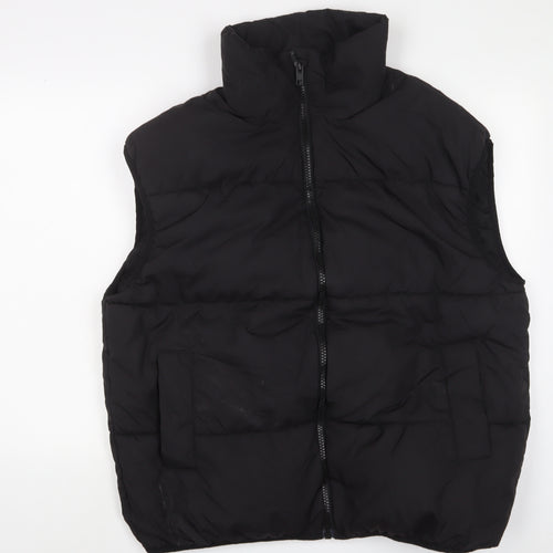H&M Womens Black Gilet Jacket Size XS Zip
