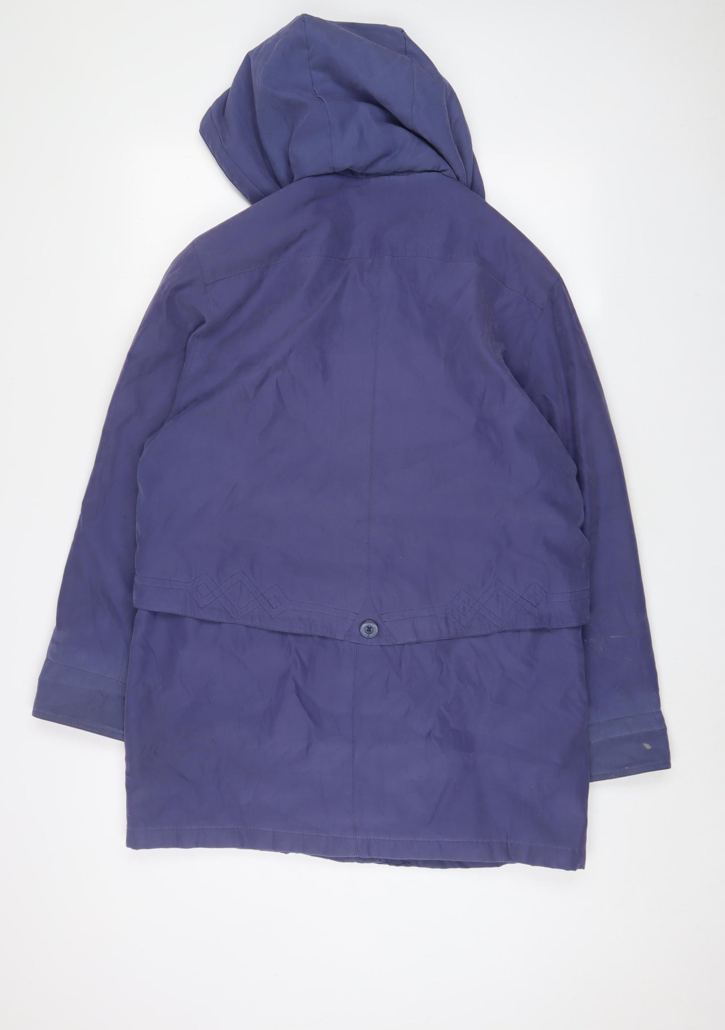 Bonmarché Womens Purple Quilted Coat Size S Zip