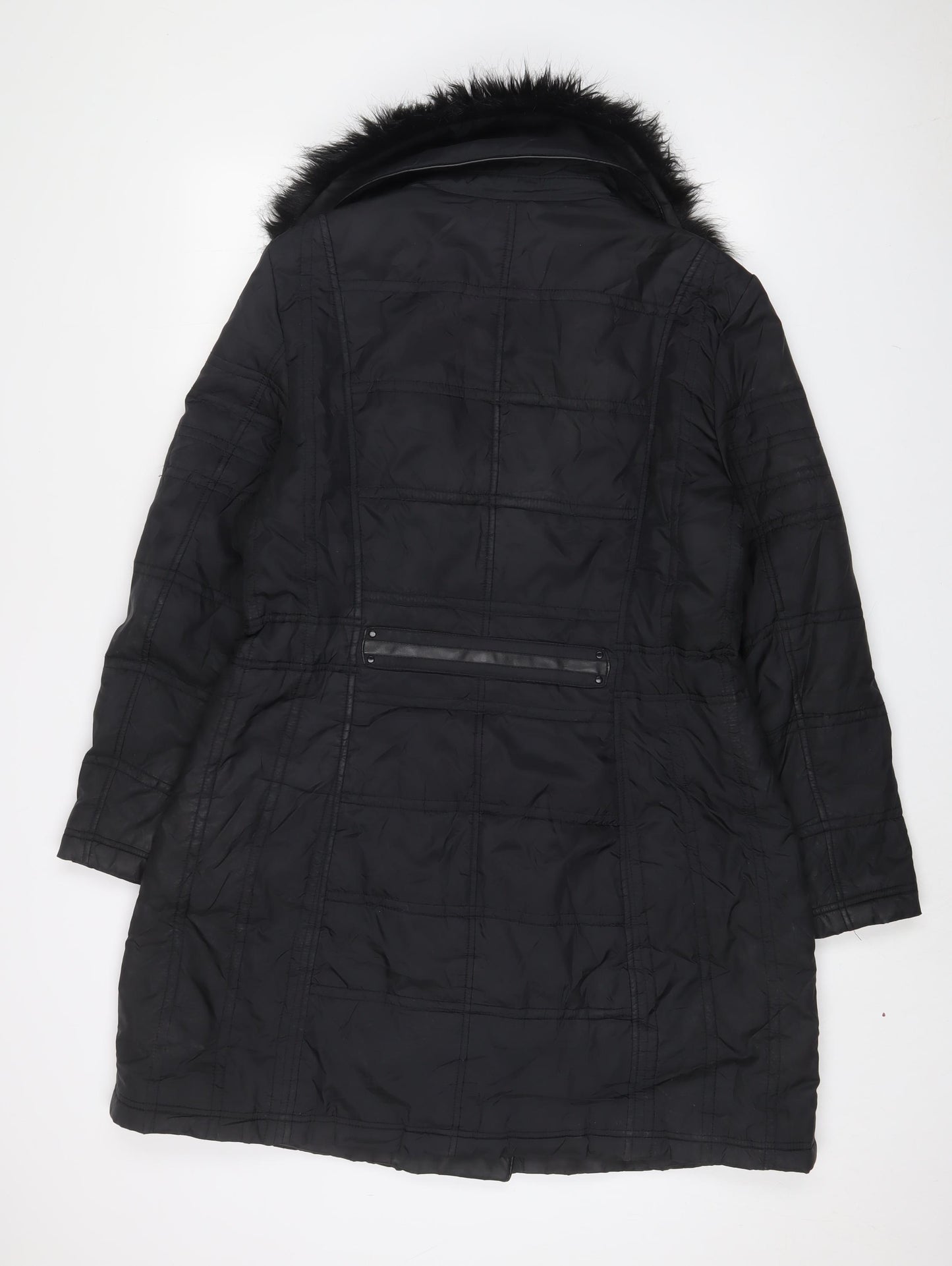 Klass Womens Black Quilted Jacket Size L Zip