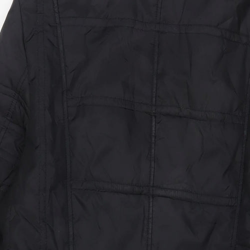 Klass Womens Black Quilted Jacket Size L Zip