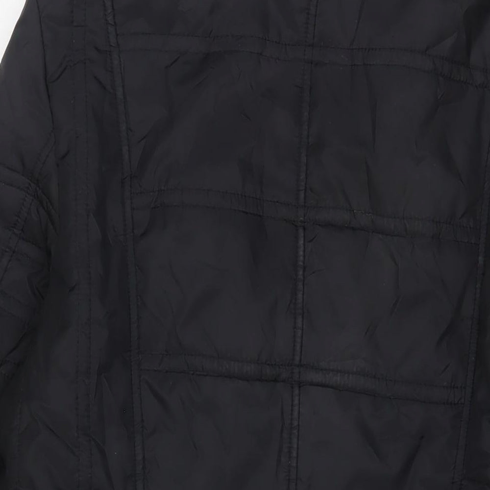 Klass Womens Black Quilted Jacket Size L Zip