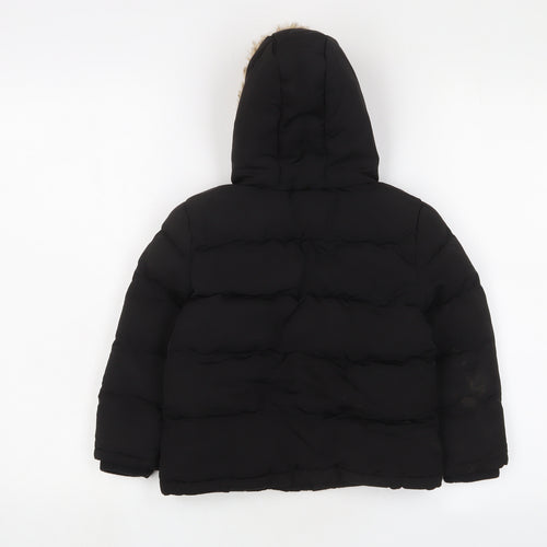 SoulCal&Co Boys Black Basic Coat Coat Size 3-4 Years Zip