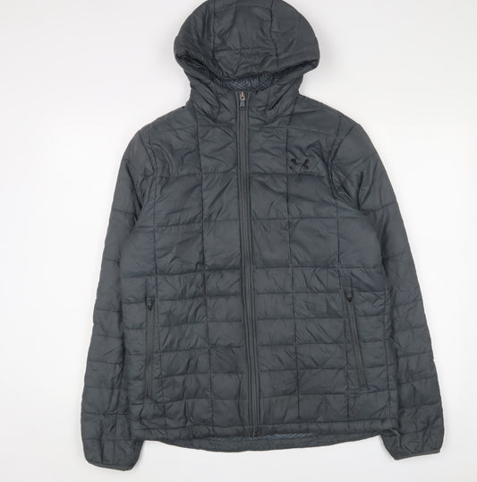 Under armour Mens Grey Quilted Coat Size M Zip - Logo