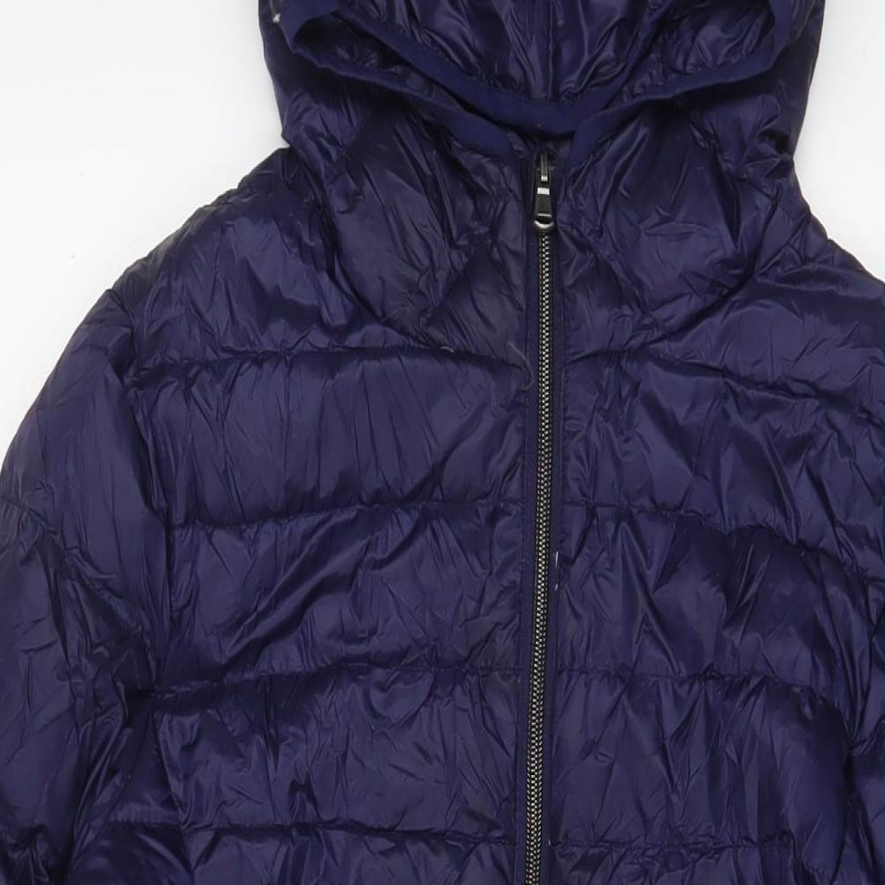 Harvey & Jones Womens Purple Puffer Jacket Jacket Size 12 Zip - Zip Pockets, Logo